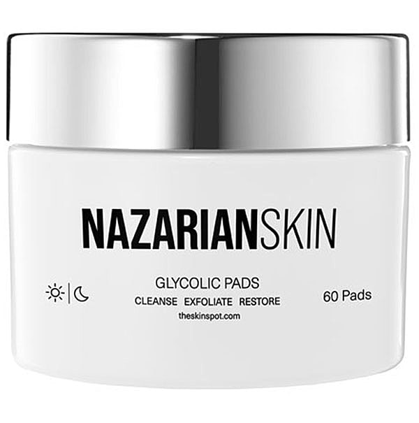 Glycolic pads for cleansing and exfoliating skin.